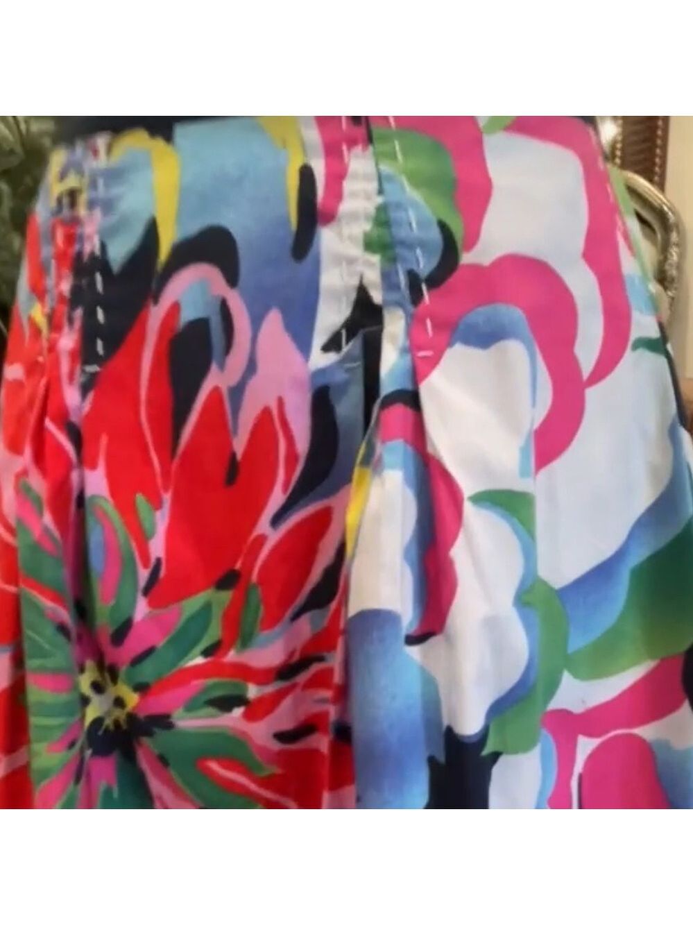 Palm Beach Floral A-Line Midi Skirt Colour Pop Print Size 10 - Picture 5 of 8